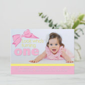 Zoete roze en gele uitnodiging voor de dag van de (Staand voorkant)