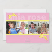 Zoete roze en gele uitnodiging voor de dag van de (Achterkant)
