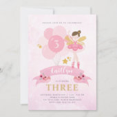 Zoete roze en goudhoudende feestdag kaart (Voorkant)