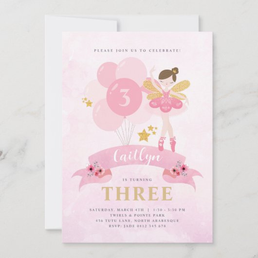 Zoete roze en goudhoudende feestdag kaart (Voorkant)