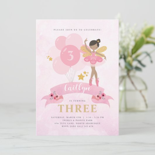 Zoete roze en goudhoudende feestdag kaart (Staand voorkant)