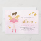 Zoete roze en goudhoudende feestdag kaart (Voorkant)