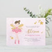 Zoete roze en goudhoudende feestdag kaart (Staand voorkant)