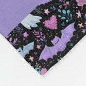 Zoete roze en Paarse Halloween vleermuizen en spok Fleece Deken (Hoek)