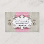 Zoete Roze en Polka Dots Visitekaartje (Voorkant)