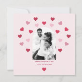 Zoete Roze en Rode Hart Foto Valentijnskaart Feestdagenkaart (Voorkant)