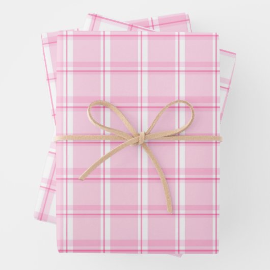 Zoete roze en witte speldenpatroon inpakpapier vel (In situ)