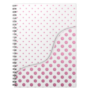 Zoete Roze en Witte Stippenpatroon Ontwerp Notitieboek