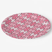 Zoete Roze en Zwarte Puzzel Stukken Papieren Bordje (Gekanteld)