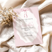Zoete Roze Gestreept Lint Afstudeercadeau