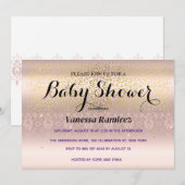 Zoete roze gouden baby cadeau kaart (Voorkant / Achterkant)