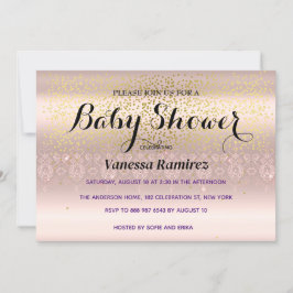 Zoete roze gouden baby cadeau kaart