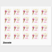 Zoete roze goudijs crème van zaterdag Dank je wel Vierkante Sticker (Vel)