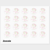Zoete roze groene paardenbloem bloemen zomer bruil ronde sticker (Vel)