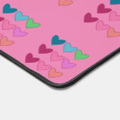 Zoete roze harten met kleurrijke meisjes bureaumat (Hoek)