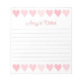 Zoete Roze Harten Notitieblok (Voorkant)