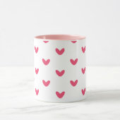 Zoete Roze Harten Patroon Moderne Koffiemok Mok (Midden)