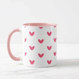 Zoete Roze Harten Patroon Moderne Koffiemok Mok