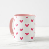 Zoete Roze Harten Patroon Moderne Koffiemok Mok (Voorkant links)