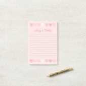 Zoete roze harten post-it® notes (Op bureau)