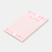 Zoete roze harten post-it® notes (Schuin)