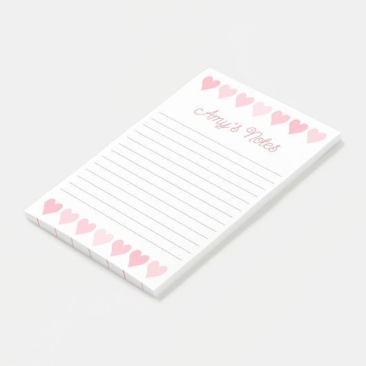 Zoete Roze Harten Post-it Notities Post-it® Notes (Schuin)