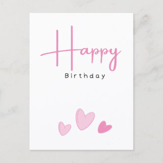 Zoete Roze Harten Verjaardagskaart Briefkaart
