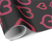 Zoete roze hartenpatroon op aangepaste kleur cadeaupapier (Rol Hoek)