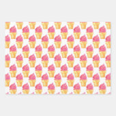 Zoete Roze Ijs Inpakpapier Set van 3 Vel (Voorkant 3)