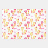 Zoete Roze Ijs Inpakpapier Set van 3 Vel (Voorkant 2)