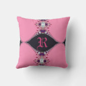 Zoete Roze Kanten Monogram Kussen (Achterkant)