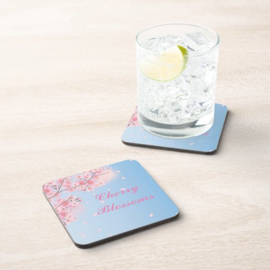 Zoete roze kersbloesems bier onderzetter (Rechterzijde)
