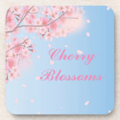 Zoete roze kersbloesems bier onderzetter (Voorkant)