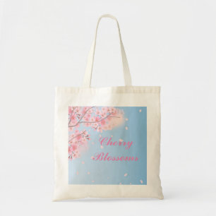 Zoete roze kersbloesems met jouw naam tote bag
