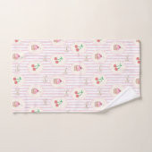Zoete roze Kersen Cupcakes Gestreepte retro artwor Bad Handdoek (Handdoek)