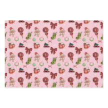 Zoete Roze Kerstcadeauverpakkings Papier