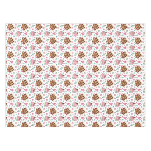 Zoete roze koekjes en ontbijtkoeken tafelkleed (Voorkant (Horizontaal))