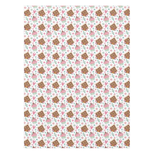 Zoete roze koekjes en ontbijtkoeken tafelkleed (Voorkant)