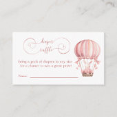 Zoete roze konijn in ballon luier rafel informatiekaartje (Voorkant)