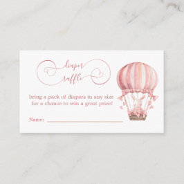 Zoete roze konijn in ballon luier rafel informatiekaartje