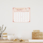 Zoete Roze Lams Babyshower Verwachtingsdatum Kalan Poster (Keuken)