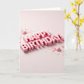 Zoete Roze Letters Kaart (Gele Bloem)