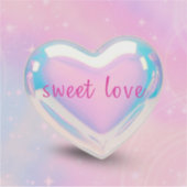 zoete roze liefde hart sticker (Voorkant)