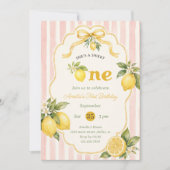 Zoete Roze Limonade 1e Verjaardag Kaart (Voorkant)