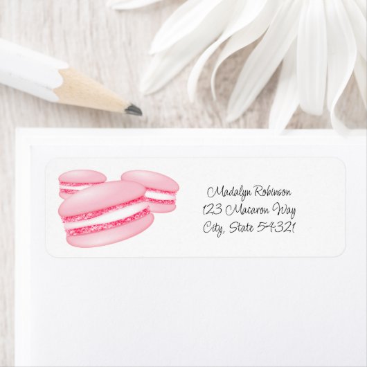 zoete roze macarons etiket (Insitu)
