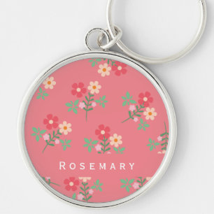 Zoete Roze Madeliefjes Boeket Retro Boho  Sleutelhanger