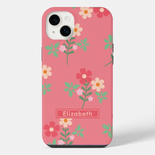Zoete Roze Madeliefjes Boeket Retro iPhone Hoesje (Achterkant)