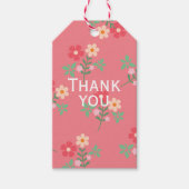 Zoete Roze Madeliefjes Boeket Retro Patroon Dank J Cadeaulabel (Voorkant)