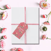 Zoete Roze Madeliefjes Boeket Retro Patroon Dank J Cadeaulabel