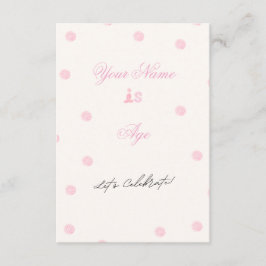 Zoete Roze Minimalistische Verjaardagsuitnodiging Kaart
